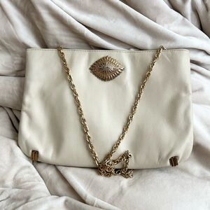 Elegant Cream Chain Shoulder Bag